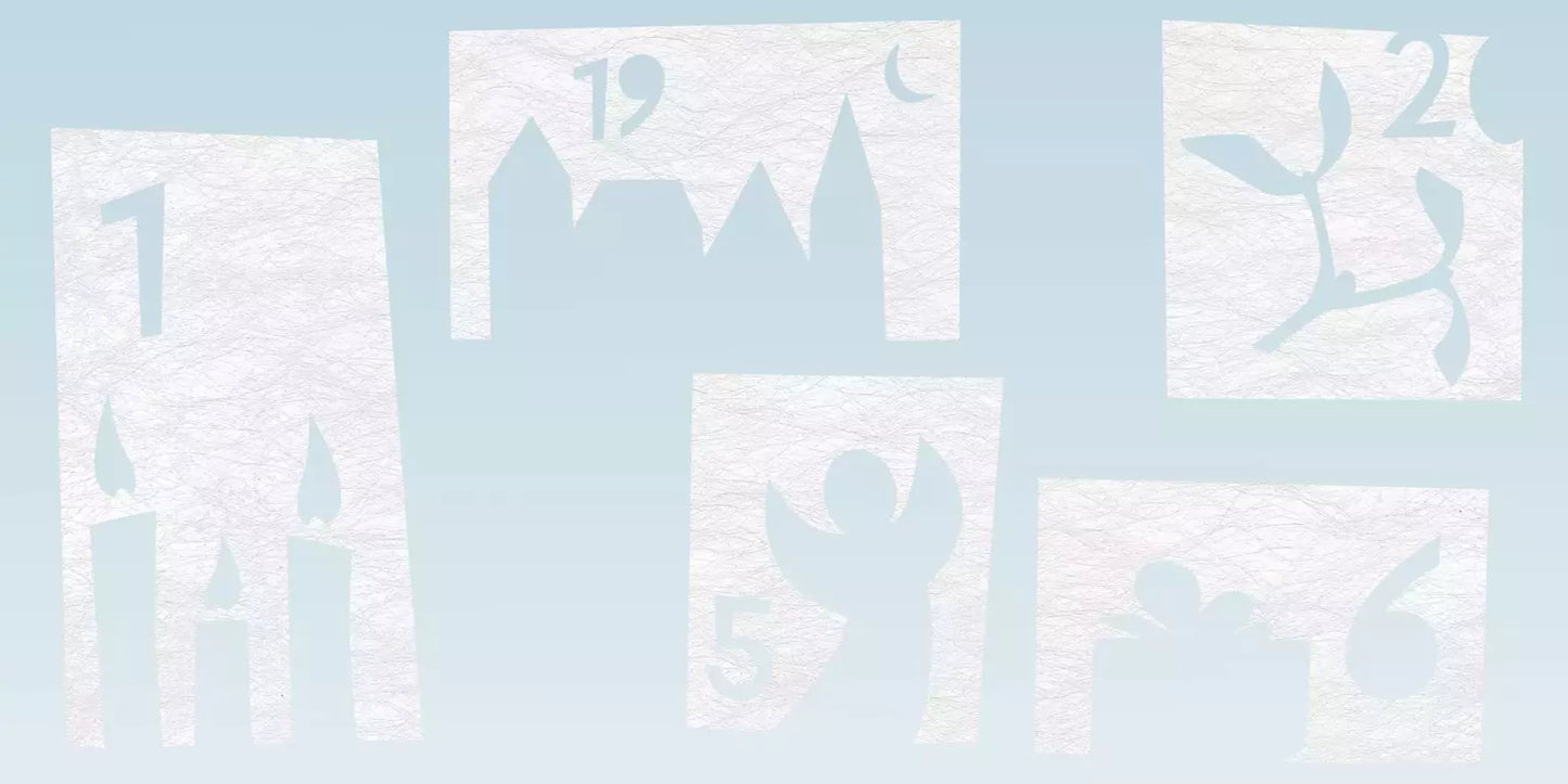 Advent Calendar - Fensterdekoration - Gecko in the Box - Vorhang nach Mass