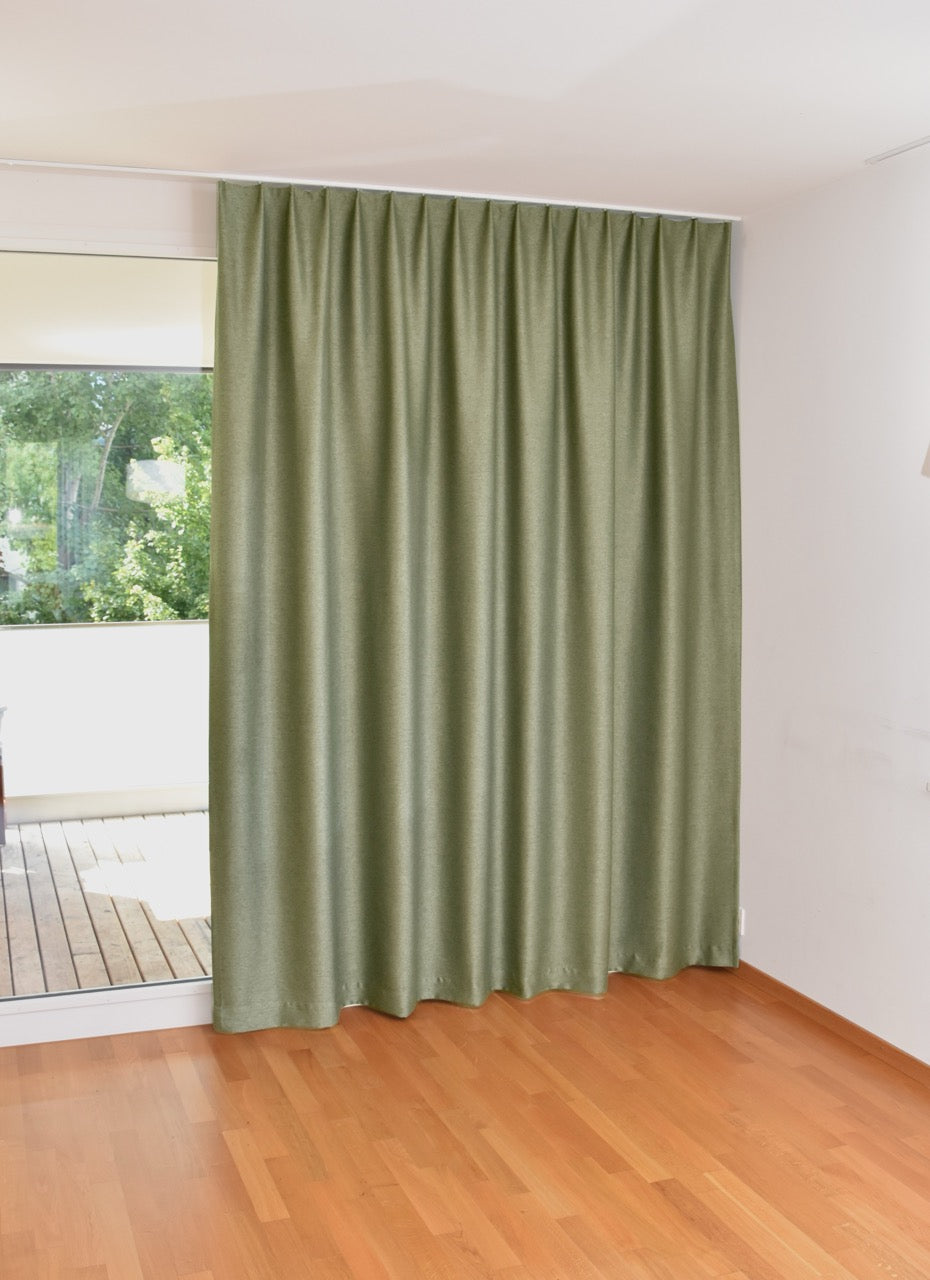 Stoffmuster LYNN DIMOUT GREEN LINE - Vorhang nach Mass